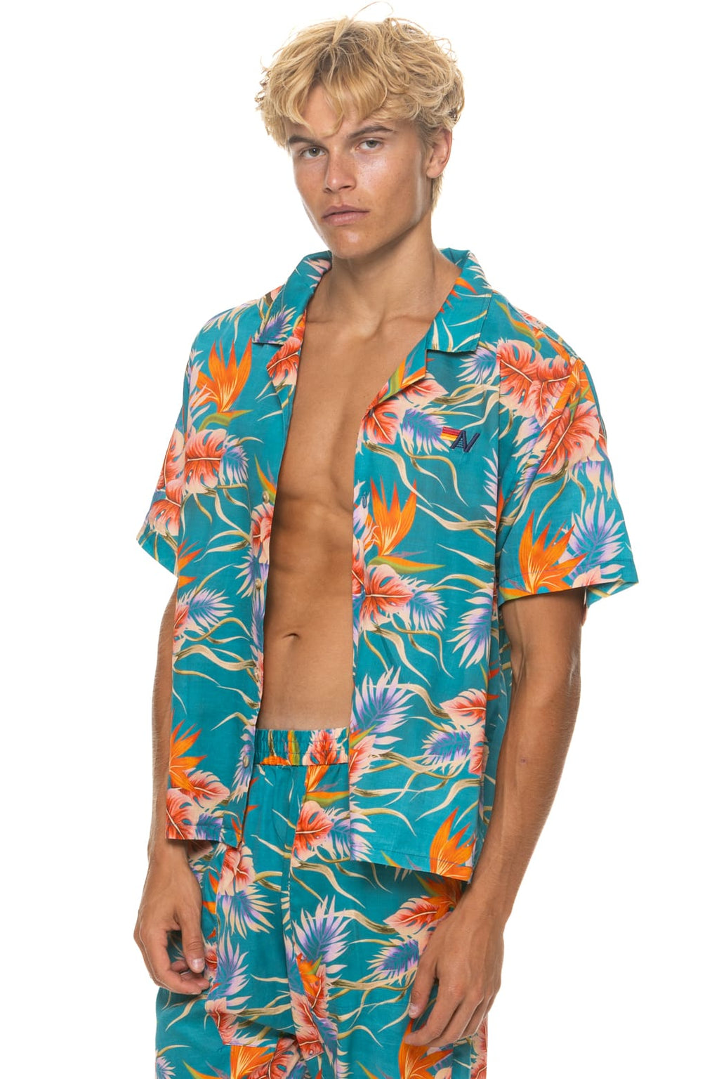 Classic UNISEX COTTON LUXE POPLIN RESORT SHIRT - BLUE HAWAII