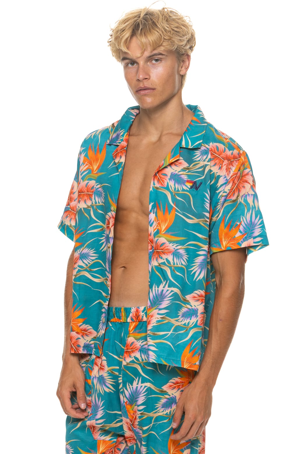 Classic UNISEX COTTON LUXE POPLIN RESORT SHIRT - BLUE HAWAII