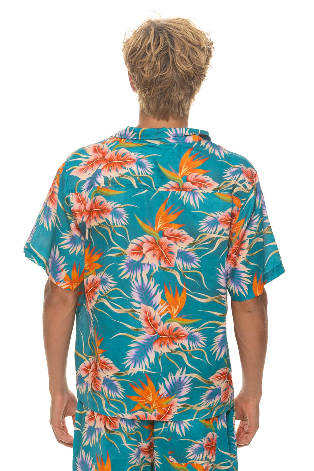 Classic UNISEX COTTON LUXE POPLIN RESORT SHIRT - BLUE HAWAII