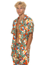 Classic UNISEX COTTON LUXE POPLIN RESORT SHIRT - RED KAUAI
