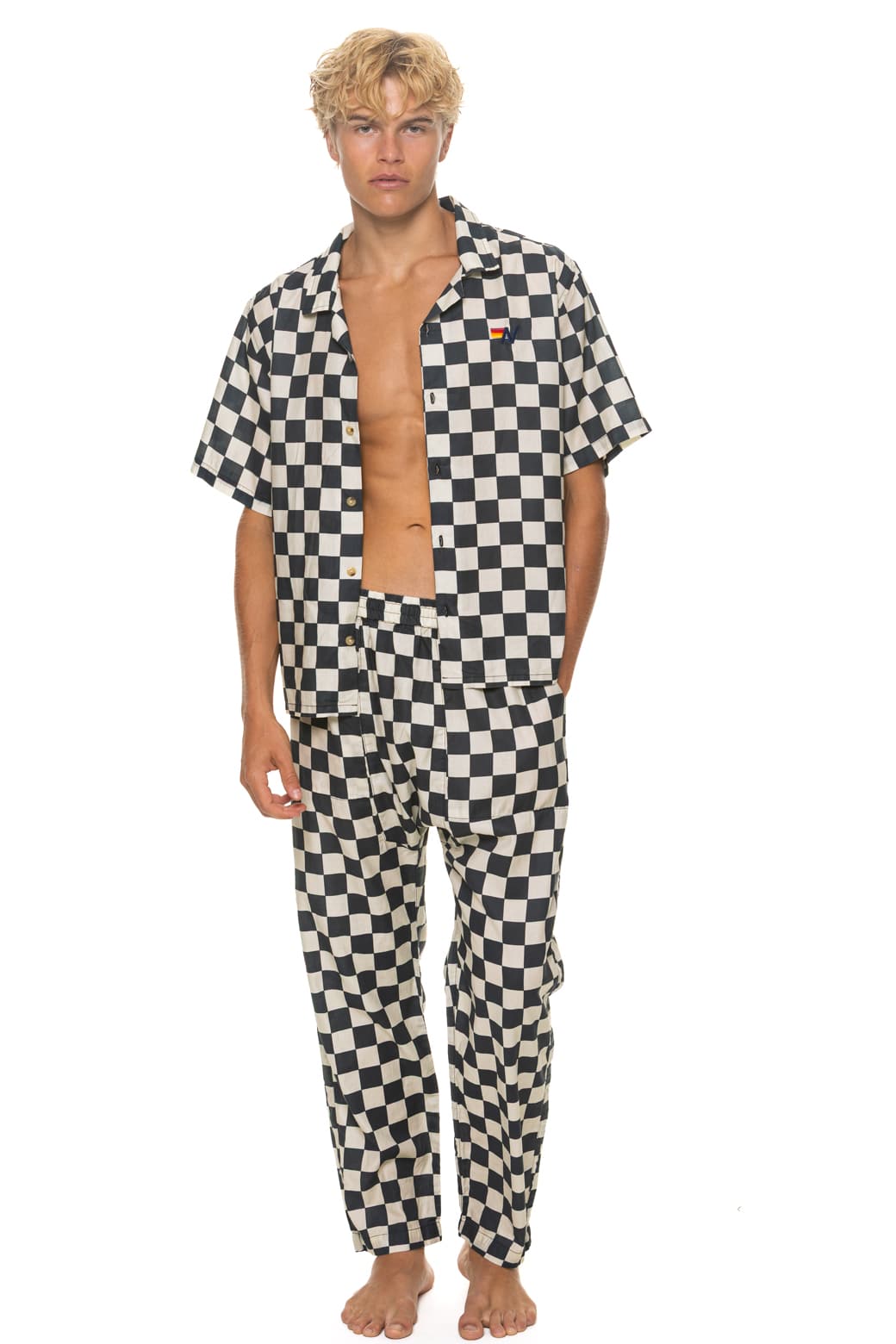 Classic UNISEX COTTON LUXE POPLIN RELAXED PANT - VINTAGE BLACK CHECKERED