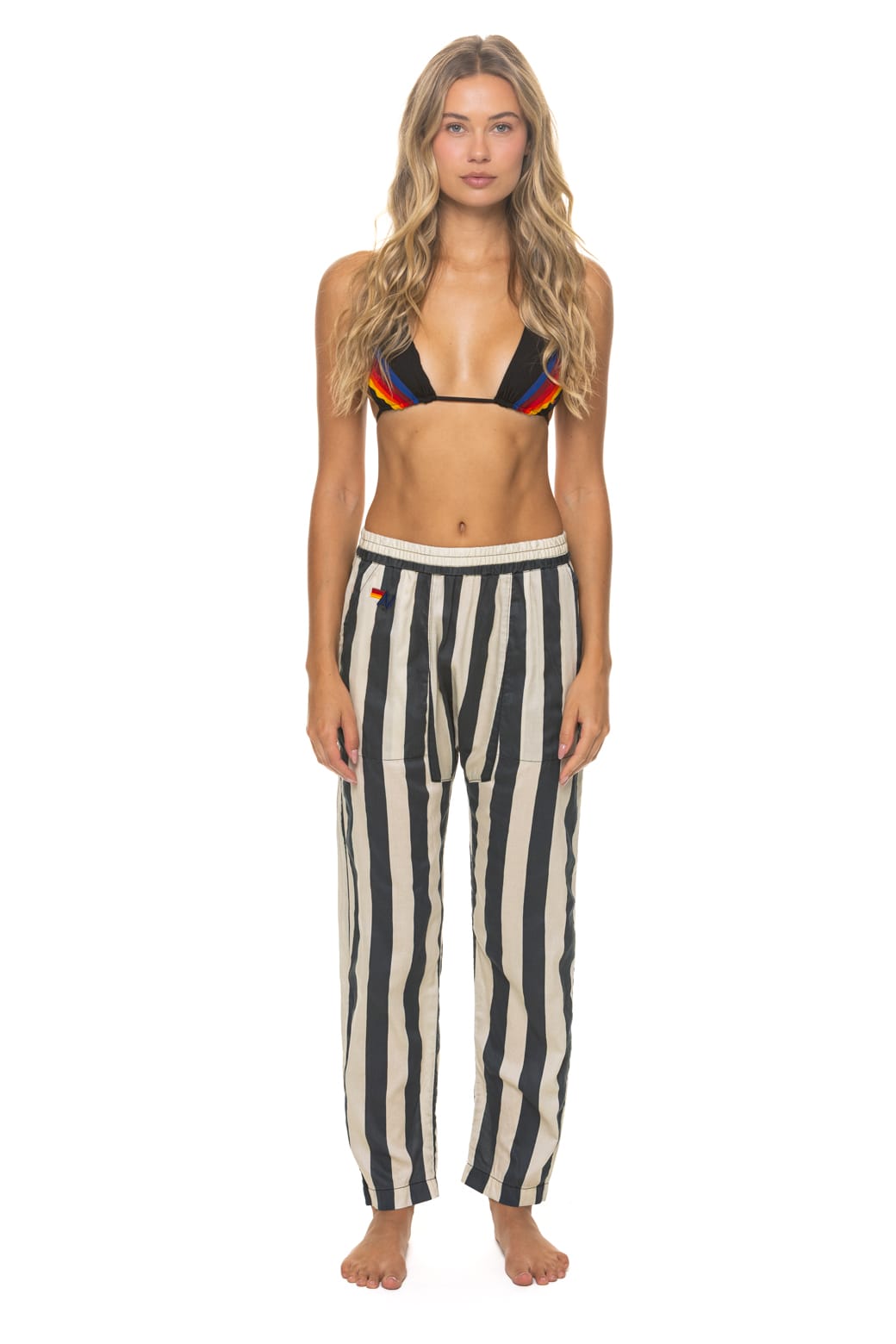 Classic UNISEX COTTON LUXE POPLIN RELAXED PANT - VINTAGE BLACK STRIPE