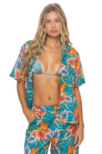 Classic UNISEX COTTON LUXE POPLIN RESORT SHIRT - BLUE HAWAII