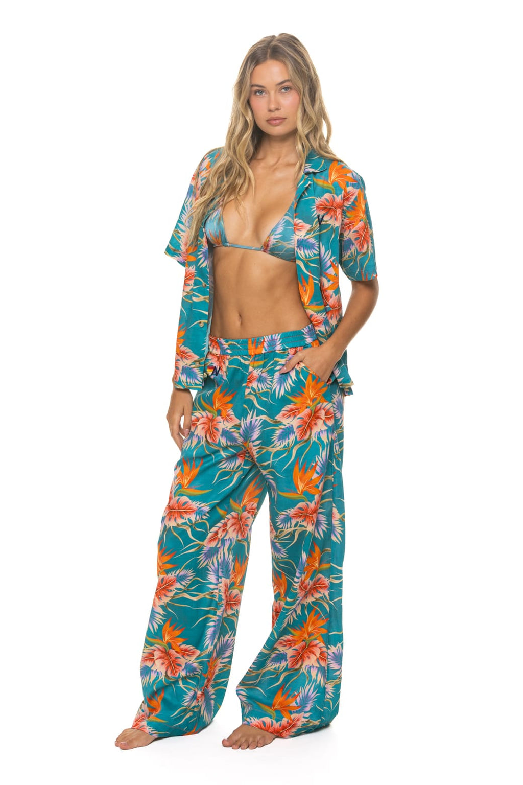 Classic UNISEX COTTON LUXE POPLIN RESORT SHIRT - BLUE HAWAII