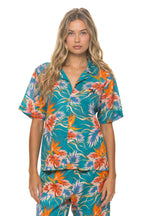 Classic UNISEX COTTON LUXE POPLIN RESORT SHIRT - BLUE HAWAII