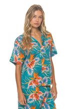 Classic UNISEX COTTON LUXE POPLIN RESORT SHIRT - BLUE HAWAII
