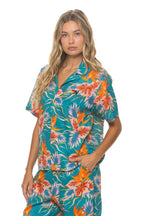 Classic UNISEX COTTON LUXE POPLIN RESORT SHIRT - BLUE HAWAII