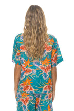 Classic UNISEX COTTON LUXE POPLIN RESORT SHIRT - BLUE HAWAII