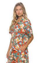 Classic UNISEX COTTON LUXE POPLIN RESORT SHIRT - RED KAUAI