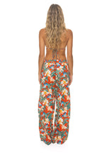 Classic WOMENS COTTON LUXE POPLIN WIDE LEG PANT - RED KAUAI