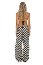 Classic WOMENS COTTON LUXE POPLIN WIDE LEG PANT - VINTAGE BLACK CHECKERED