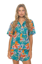 Classic WOMENS COTTON LUXE POPLIN SHORT - BLUE HAWAII