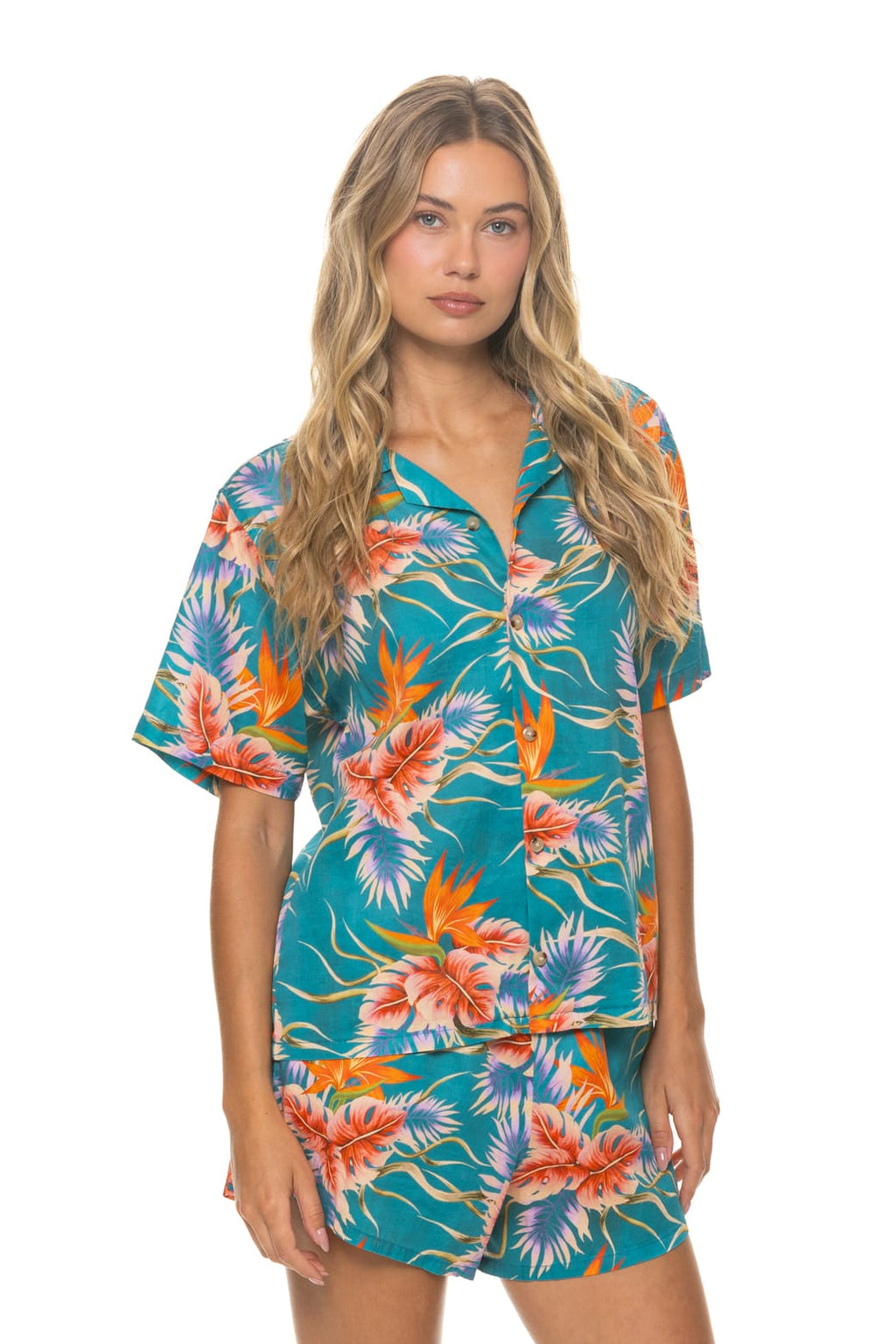 Classic WOMENS COTTON LUXE POPLIN SHORT - BLUE HAWAII