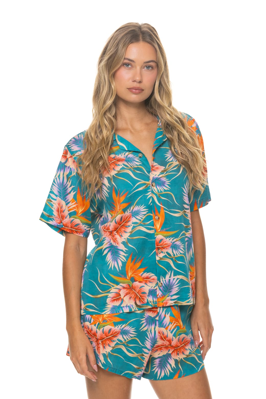 Classic WOMENS COTTON LUXE POPLIN SHORT - BLUE HAWAII