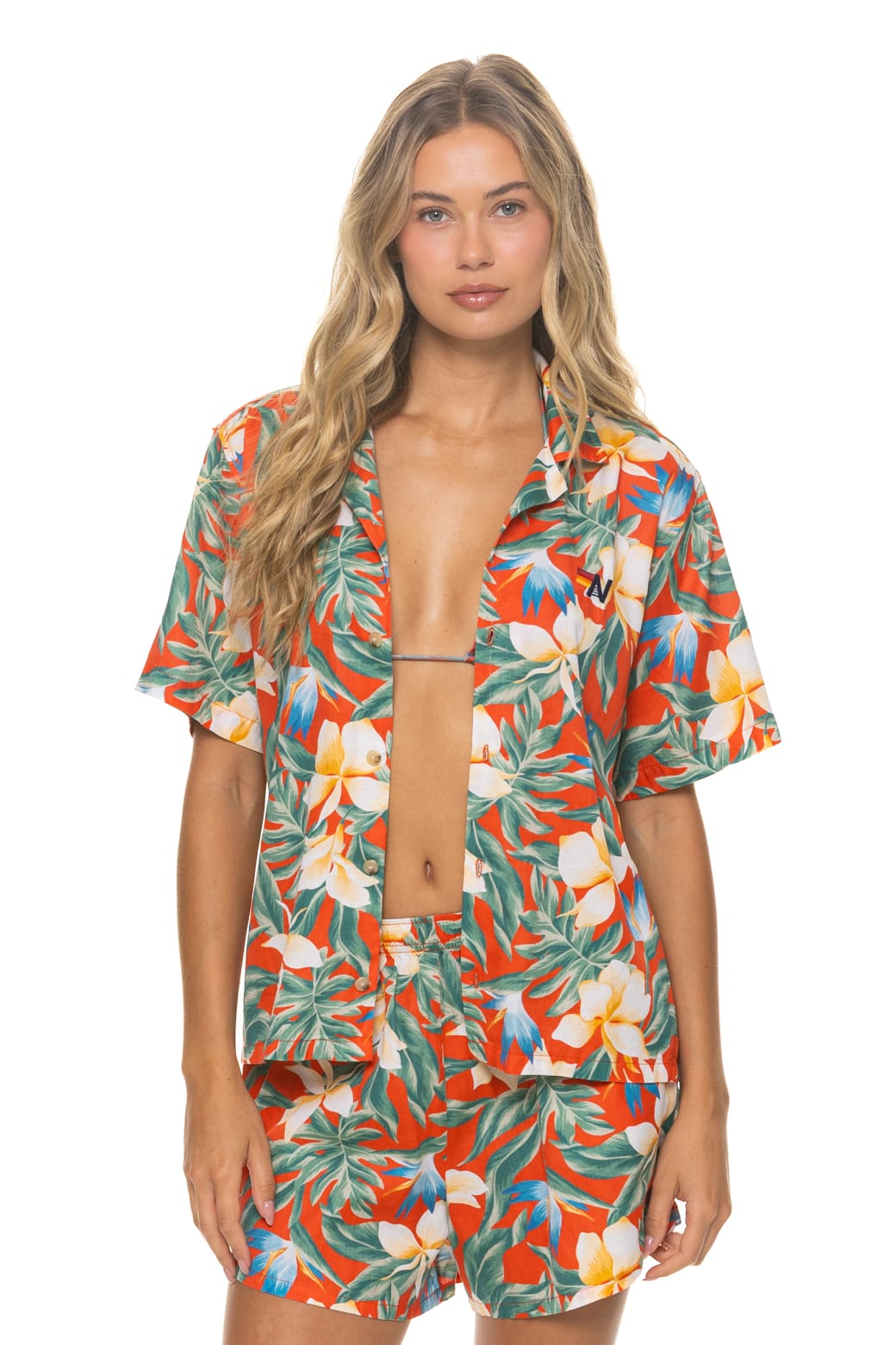 Classic WOMENS COTTON LUXE POPLIN SHORT - RED KAUAI