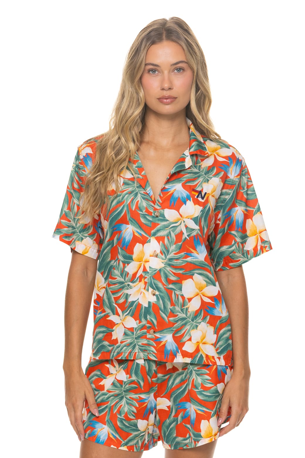 Classic WOMENS COTTON LUXE POPLIN SHORT - RED KAUAI