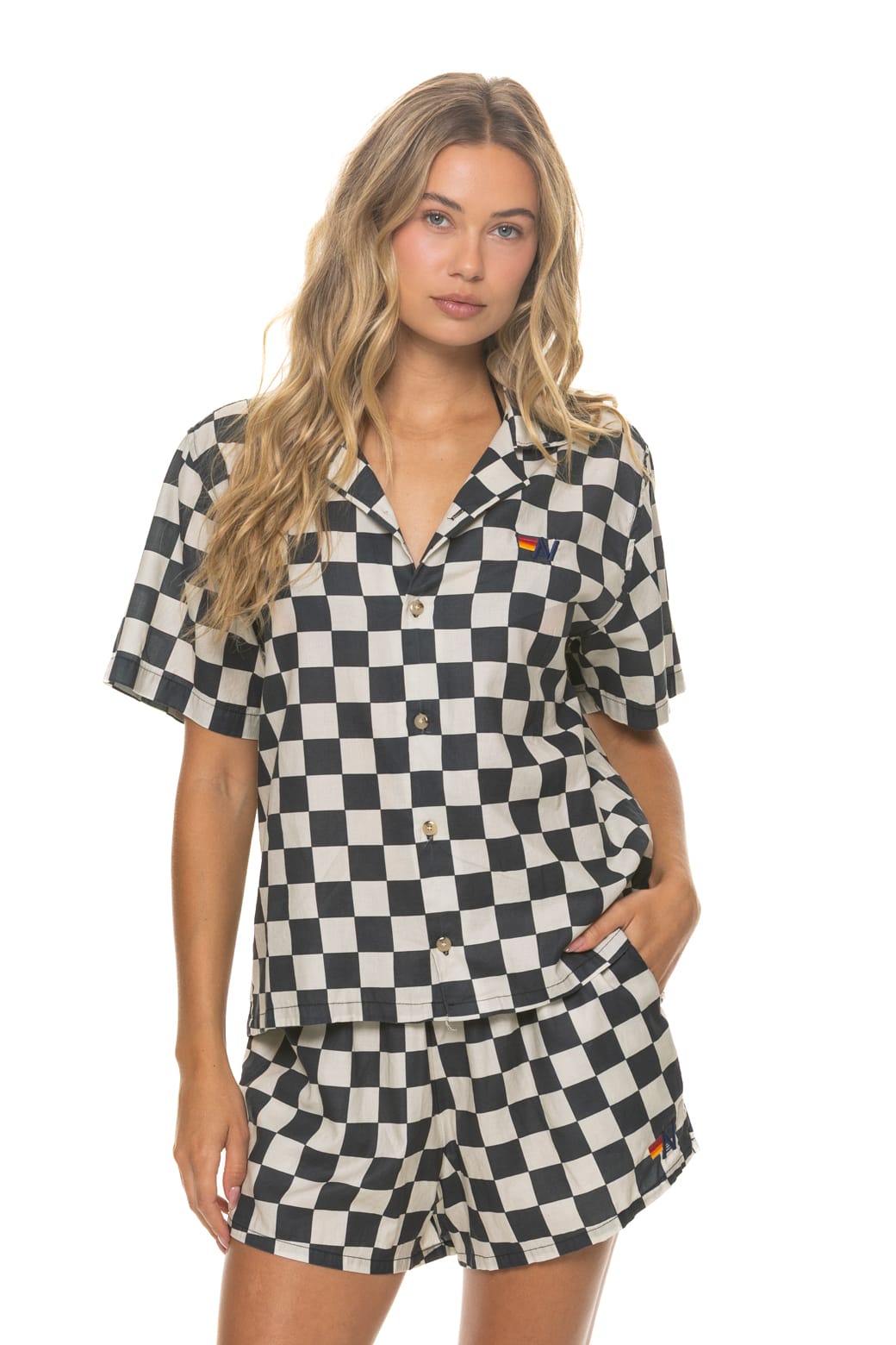Classic WOMENS COTTON LUXE POPLIN SHORT - VINTAGE BLACK CHECKERED