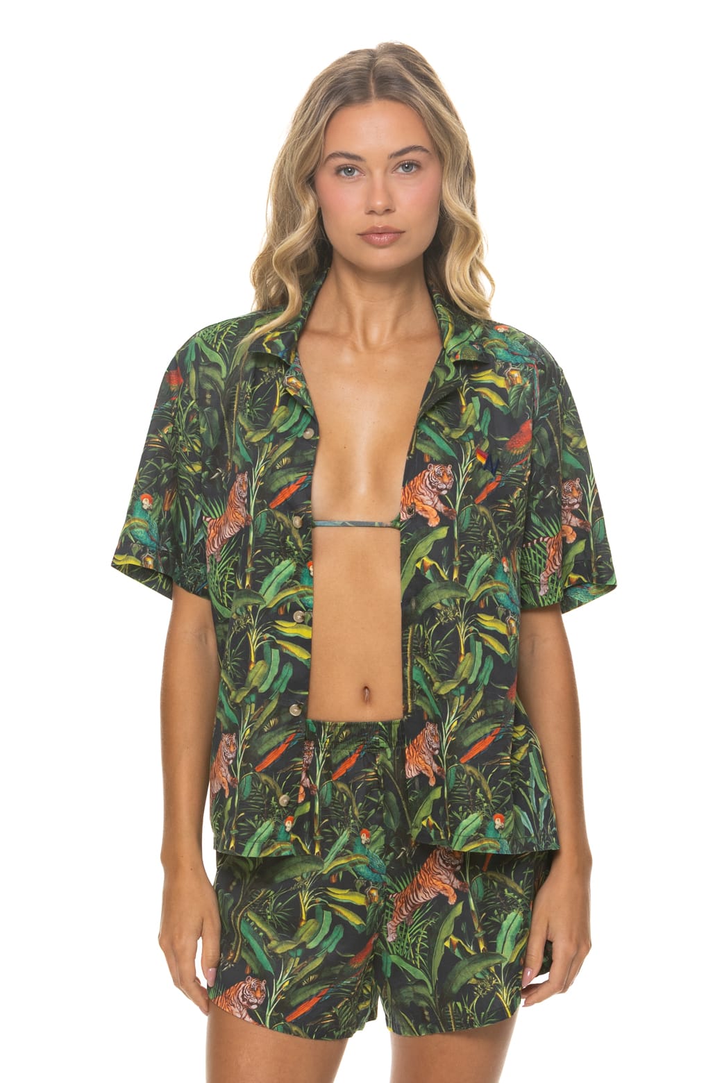 Classic WOMENS COTTON LUXE POPLIN SHORT - VINTAGE BLACK JUNGLE