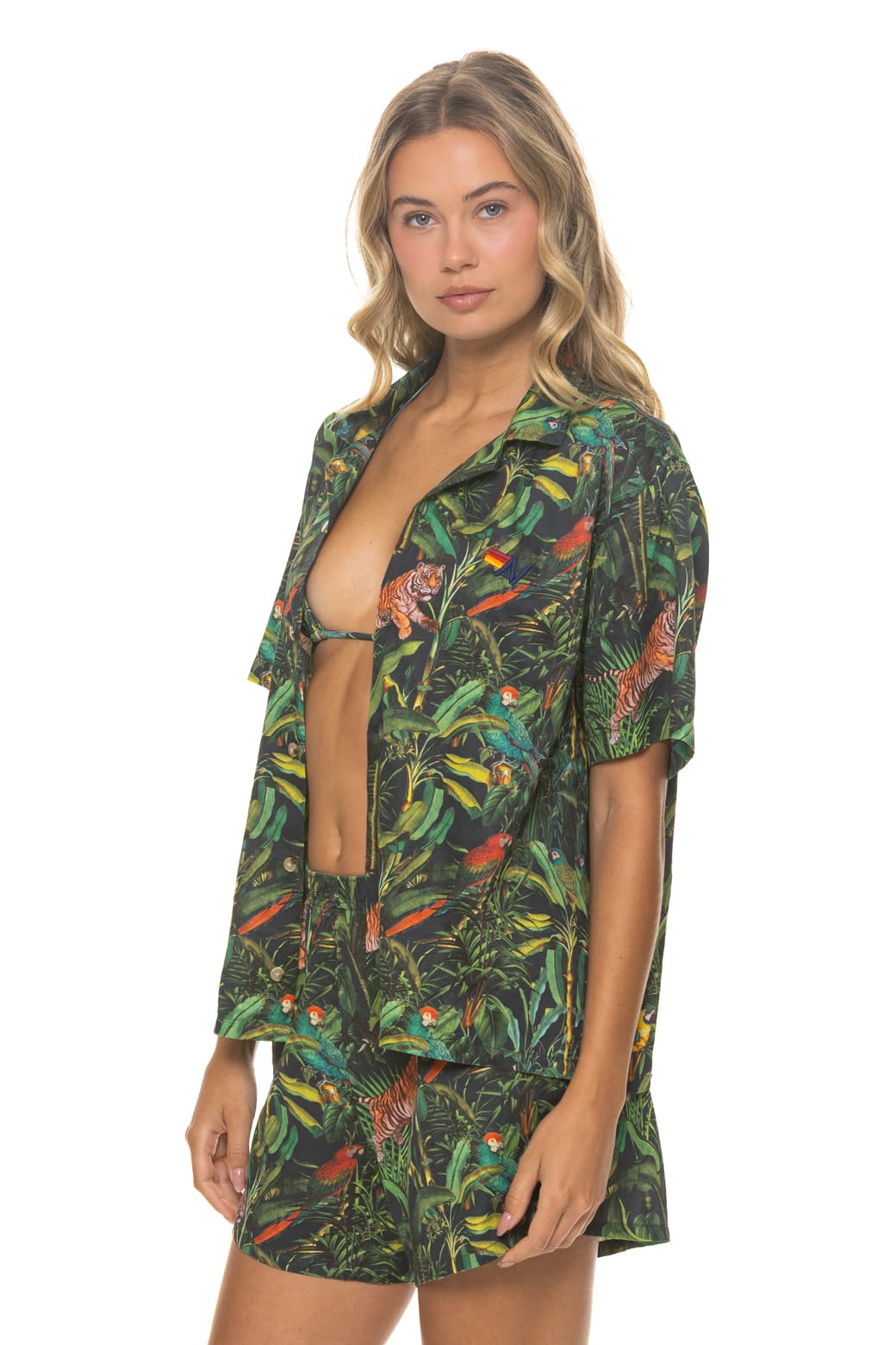 Classic WOMENS COTTON LUXE POPLIN SHORT - VINTAGE BLACK JUNGLE