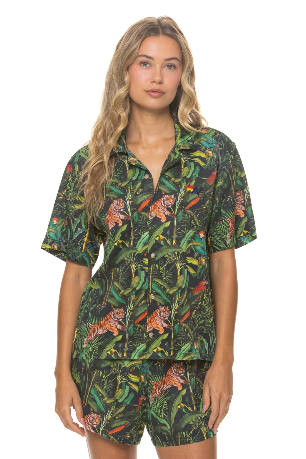 Classic WOMENS COTTON LUXE POPLIN SHORT - VINTAGE BLACK JUNGLE