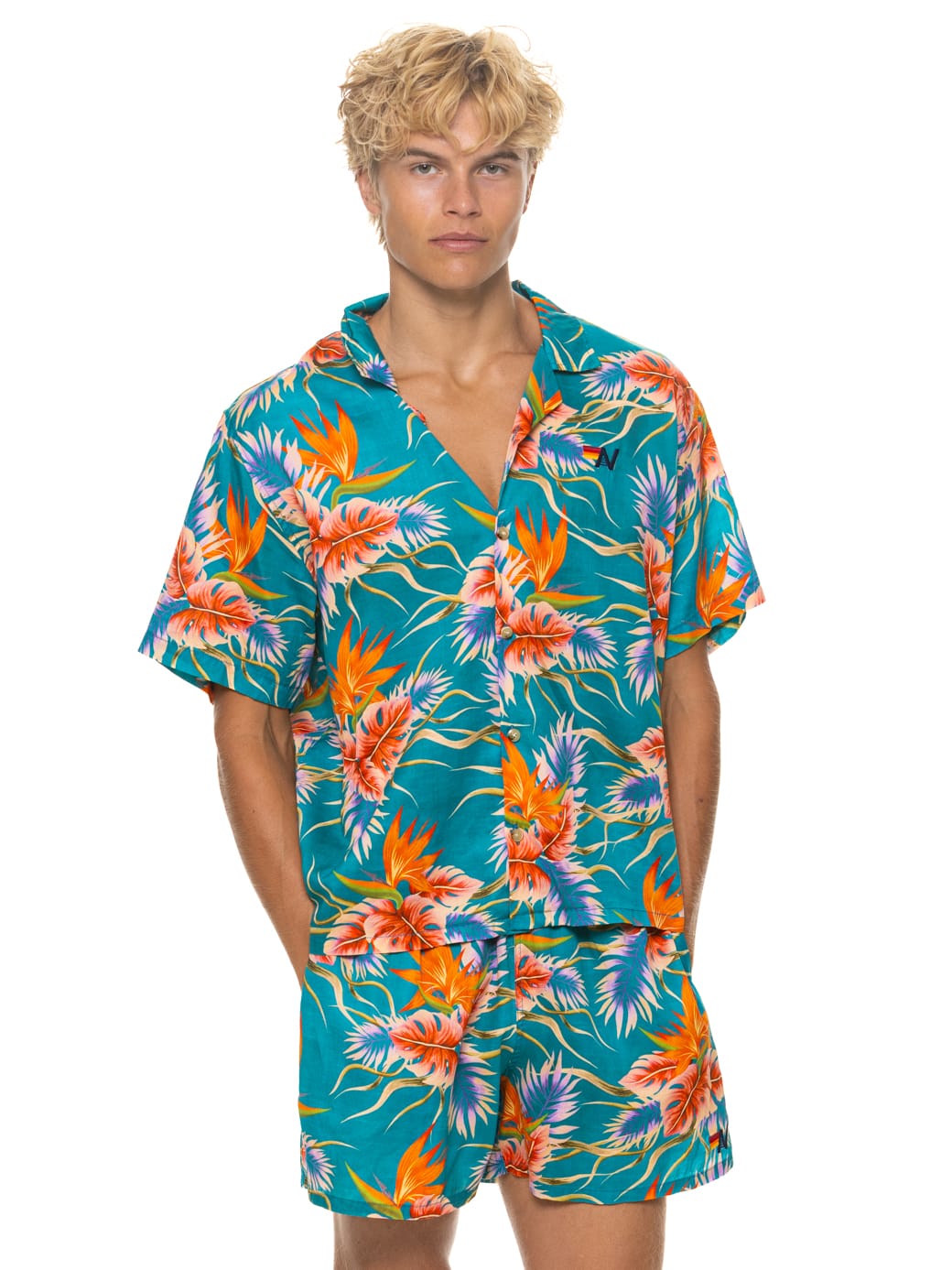 Classic MENS COTTON LUXE POPLIN RELAXED SHORT - BLUE HAWAII