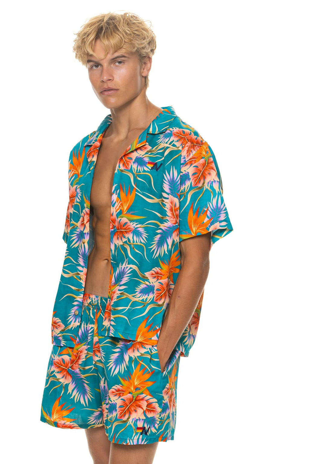 Classic MENS COTTON LUXE POPLIN RELAXED SHORT - BLUE HAWAII