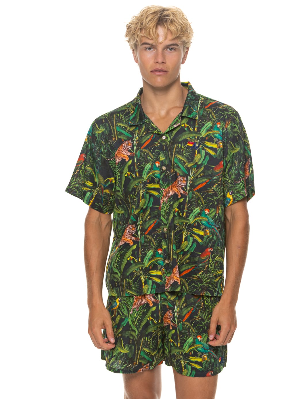 Classic MENS COTTON LUXE POPLIN RELAXED SHORT - VINTAGE BLACK JUNGLE