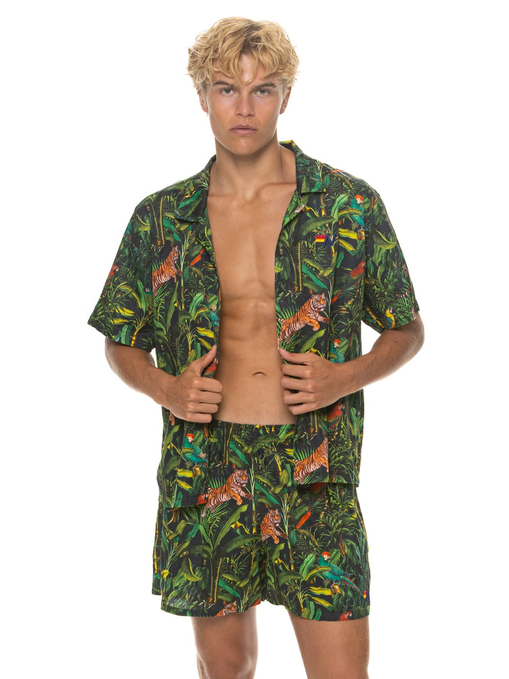 Classic MENS COTTON LUXE POPLIN RELAXED SHORT - VINTAGE BLACK JUNGLE