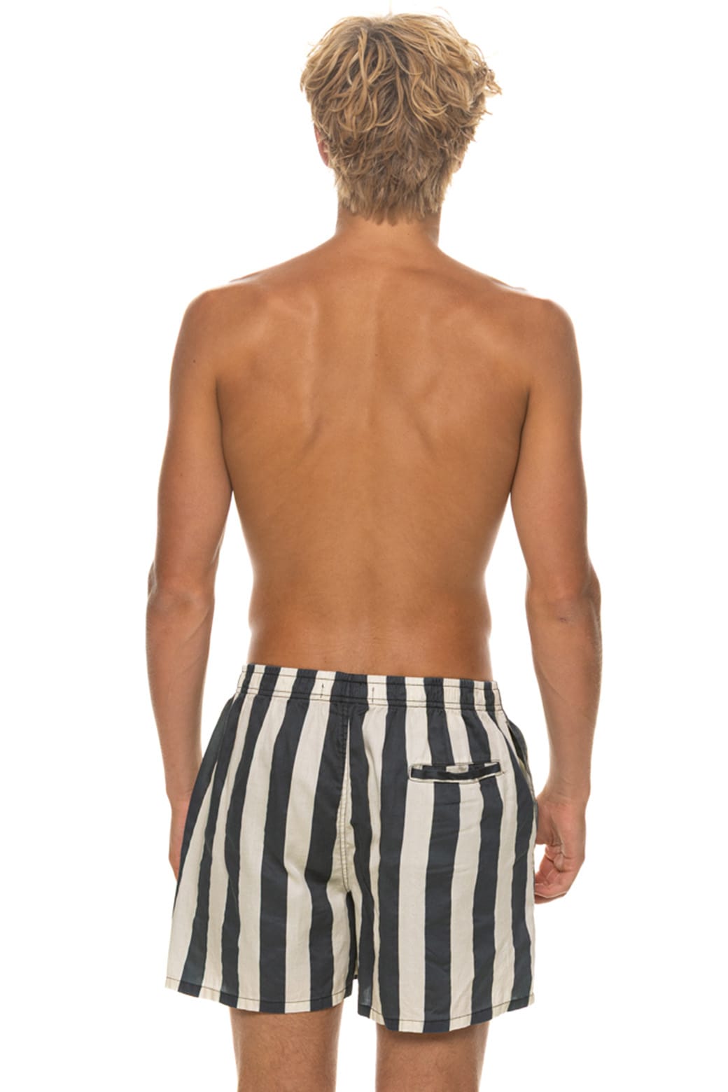 Classic MENS COTTON LUXE POPLIN RELAXED SHORT - VINTAGE BLACK STRIPE