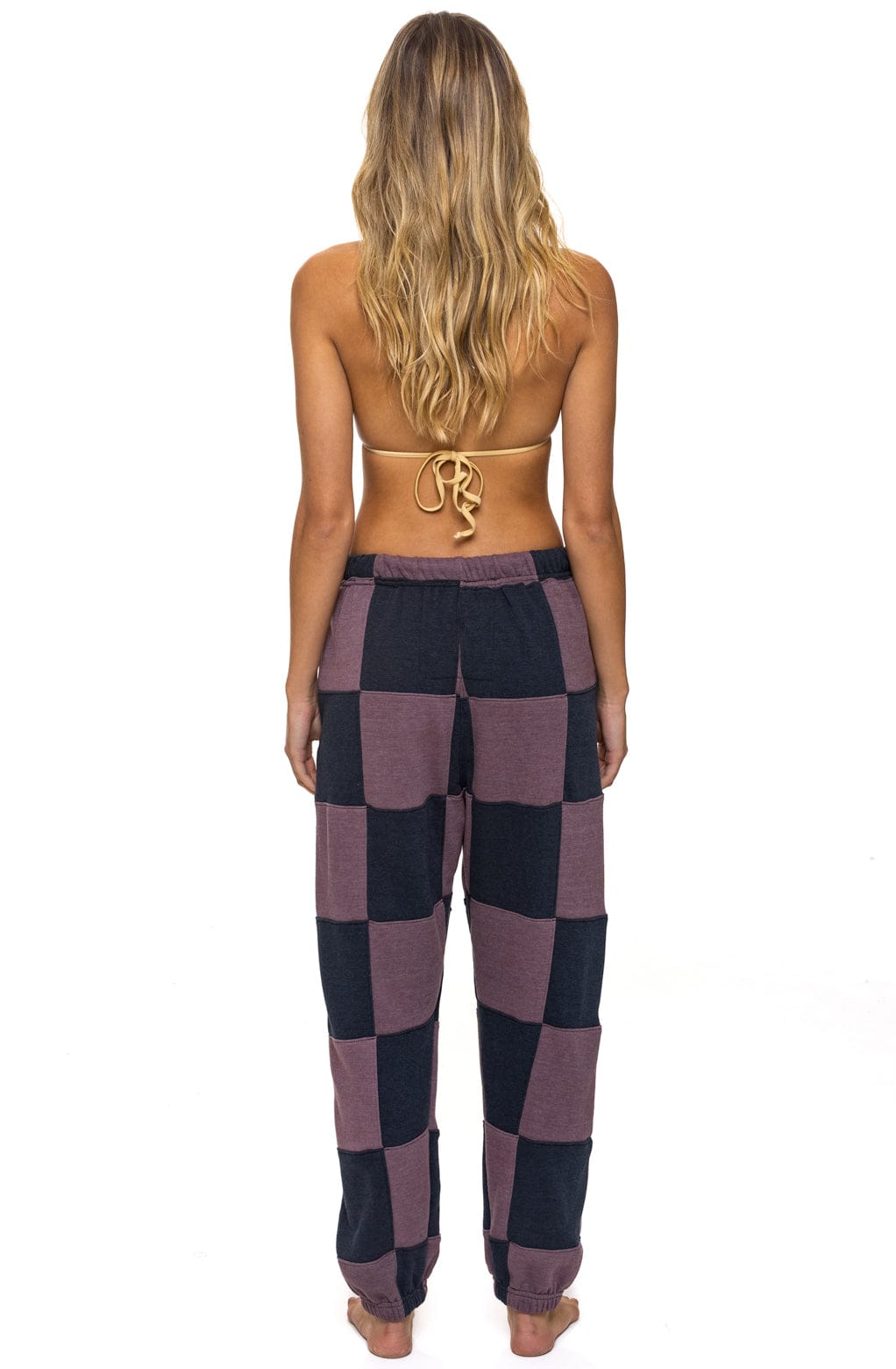 Classic CHECK QUILTED SWEATPANTS - CHARCOAL MOCHA