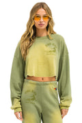 Classic VENICE SURFER CROPPED CREW SWEATSHIRT RELAXED - FADED ARMY