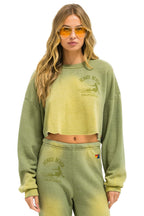 Classic VENICE SURFER CROPPED CREW SWEATSHIRT RELAXED - FADED ARMY