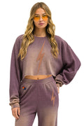 Classic BOLT STITCH CROPPED CREW SWEATSHIRT RELAXED - FADED MOCHA