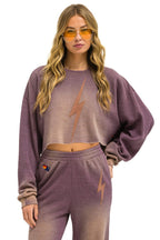 Classic BOLT STITCH CROPPED CREW SWEATSHIRT RELAXED - FADED MOCHA