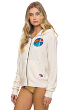 Classic ALL SEASONS CIRCLE ZIP HOODIE - VINTAGE WHITE