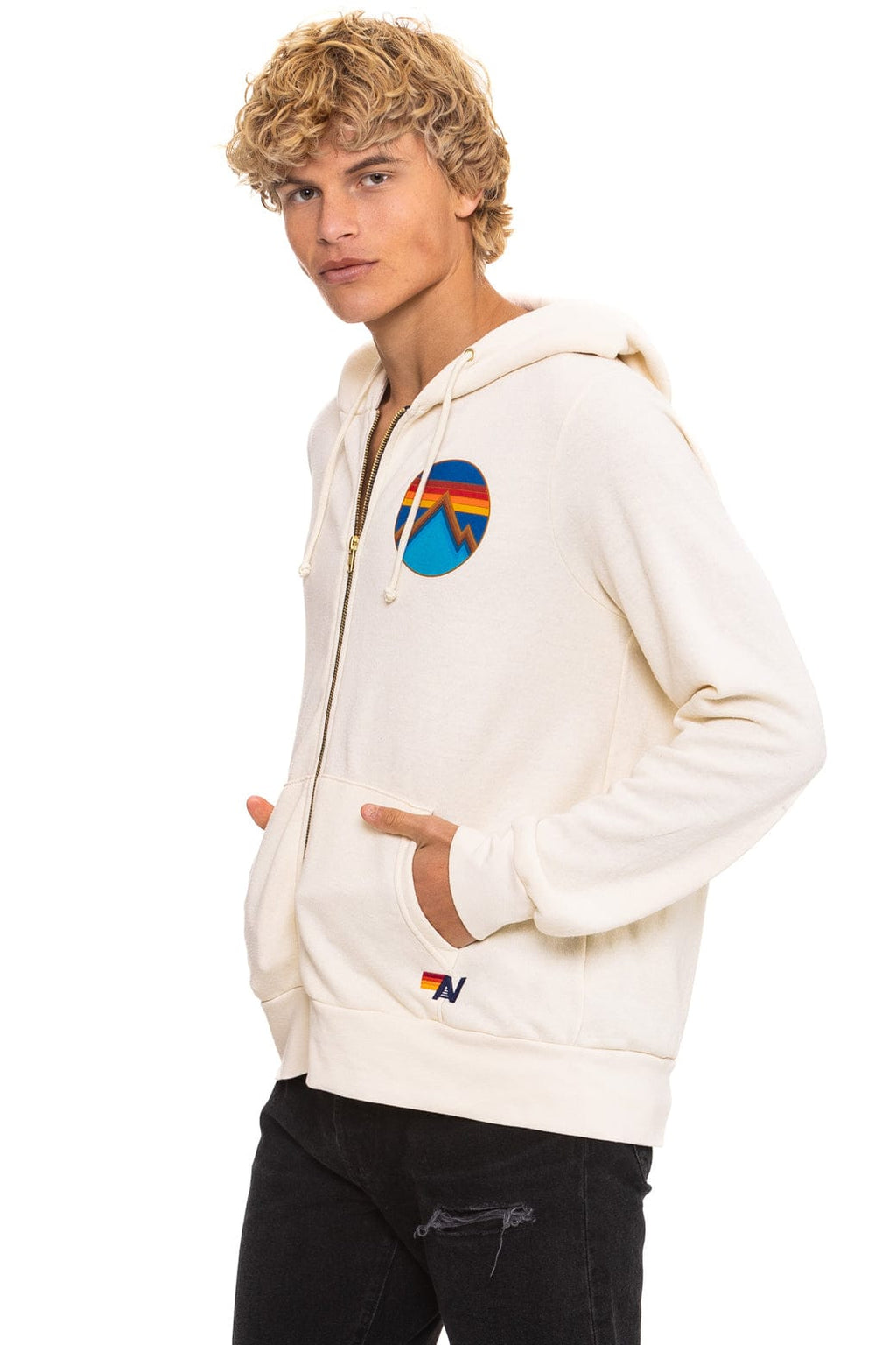 Classic ALL SEASONS CIRCLE ZIP HOODIE - VINTAGE WHITE
