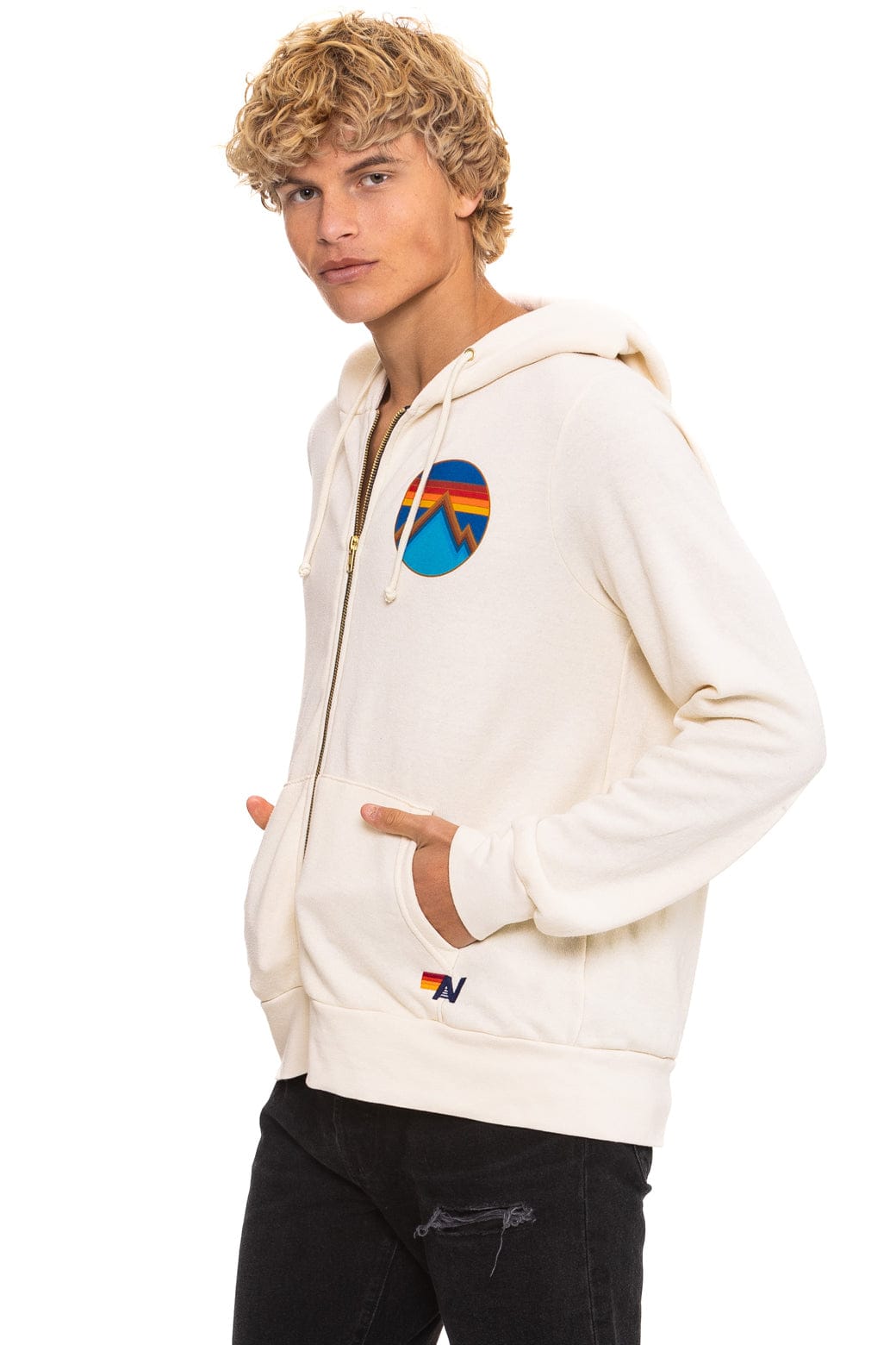 Classic ALL SEASONS CIRCLE ZIP HOODIE - VINTAGE WHITE