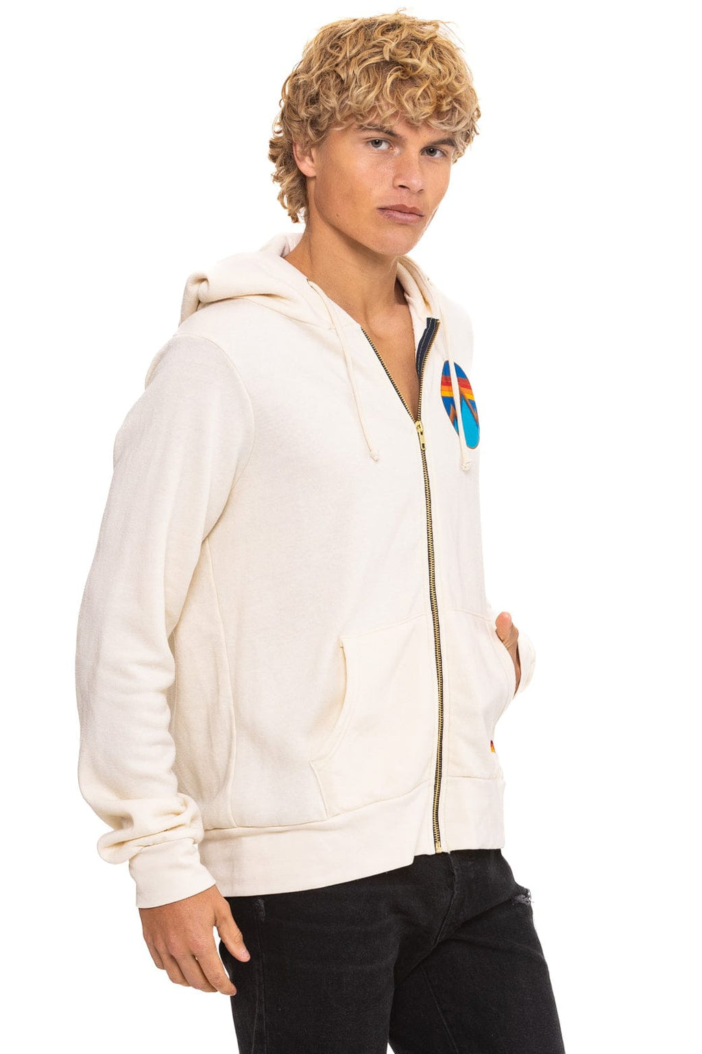 Classic ALL SEASONS CIRCLE ZIP HOODIE - VINTAGE WHITE