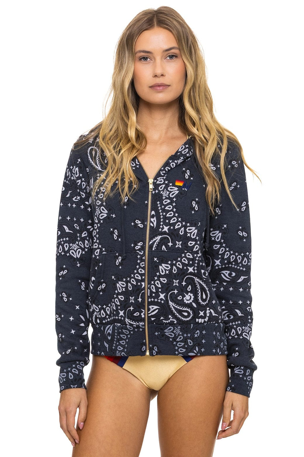 Classic BANDANA ZIP HOODIE - CHARCOAL