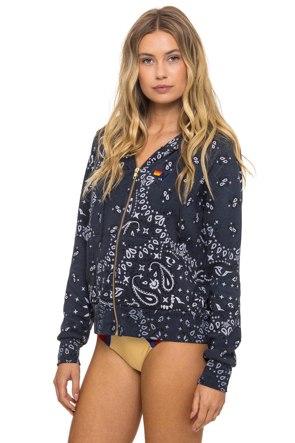 Classic BANDANA ZIP HOODIE - CHARCOAL