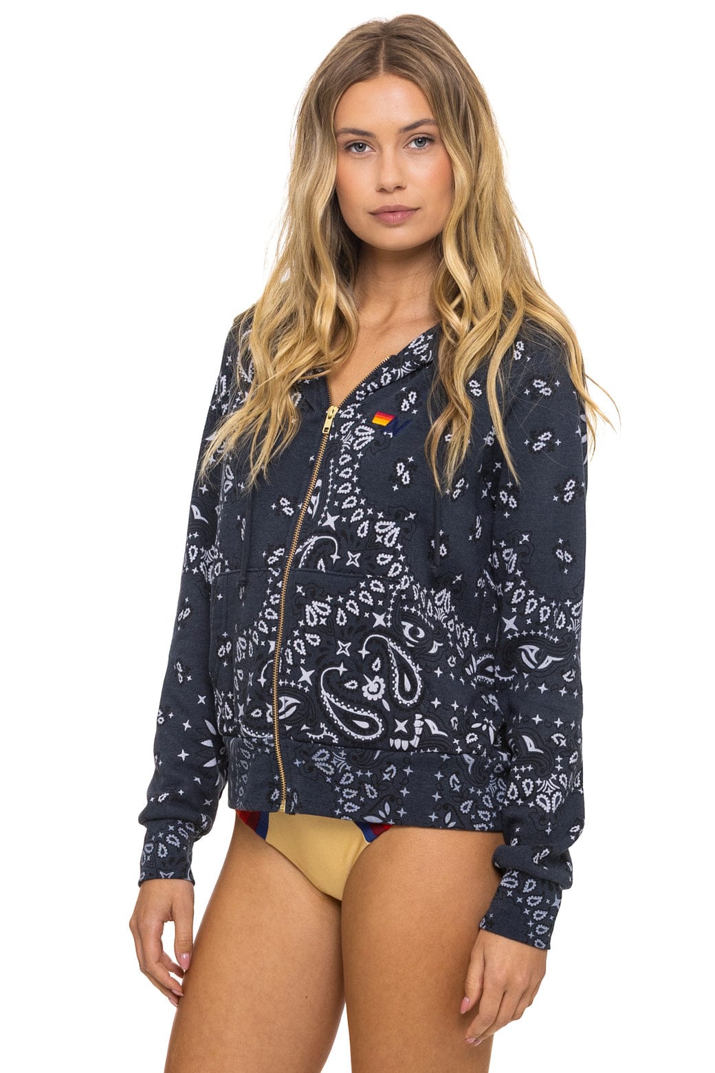 Classic BANDANA ZIP HOODIE - CHARCOAL