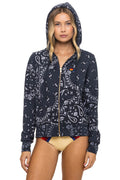 Classic BANDANA ZIP HOODIE - CHARCOAL