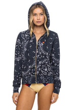 Classic BANDANA ZIP HOODIE - CHARCOAL