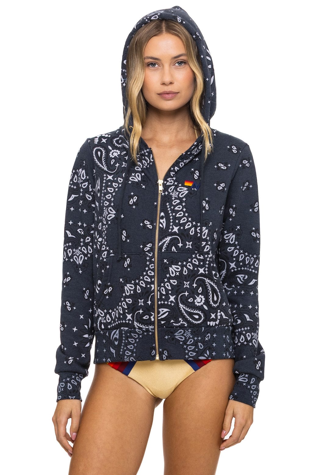 Classic BANDANA ZIP HOODIE - CHARCOAL