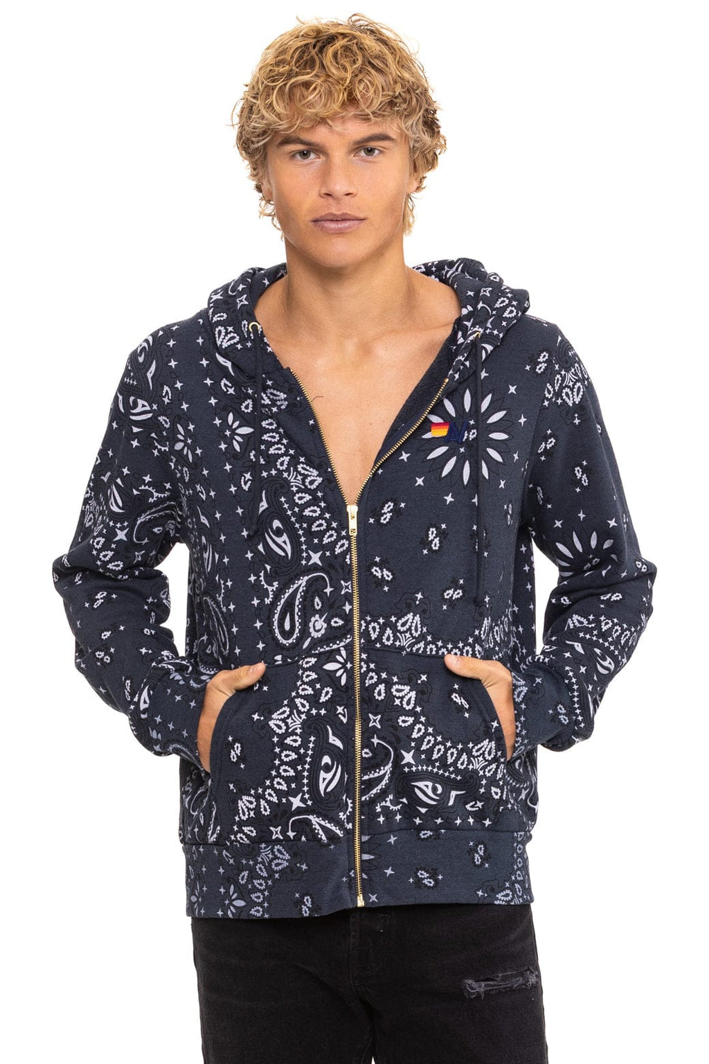 Classic BANDANA ZIP HOODIE - CHARCOAL
