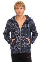 Classic BANDANA ZIP HOODIE - CHARCOAL