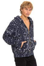 Classic BANDANA ZIP HOODIE - CHARCOAL