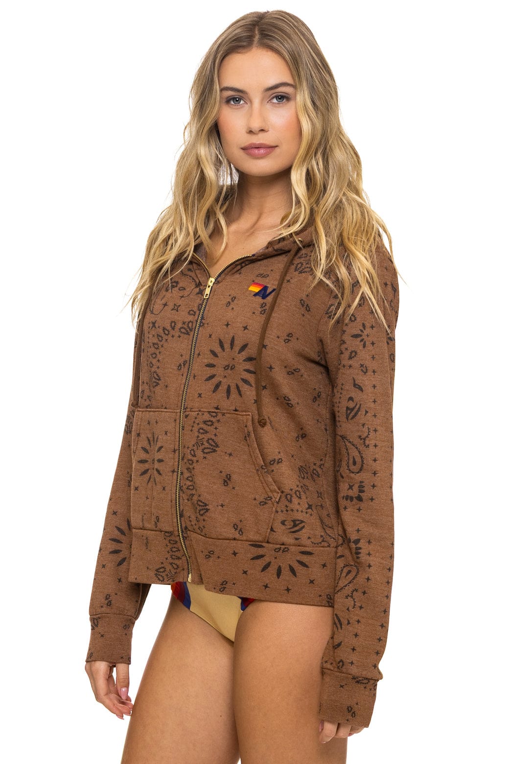 Classic BANDANA ZIP HOODIE - CINNAMON