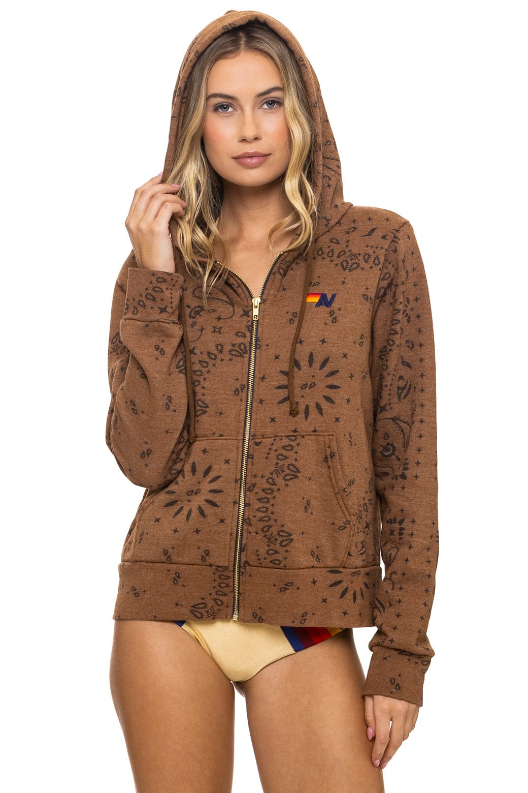 Classic BANDANA ZIP HOODIE - CINNAMON