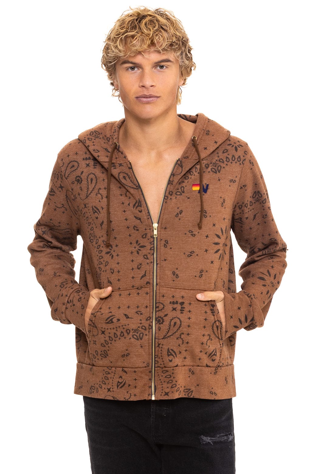 Classic BANDANA ZIP HOODIE - CINNAMON